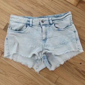 Light washed jean shorts